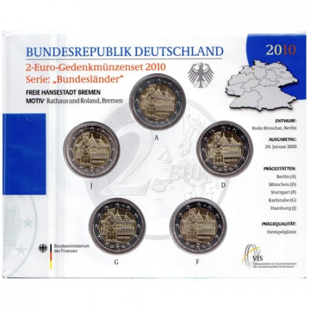2010 * Folder oficial 2 euro ALEMANIA fdc