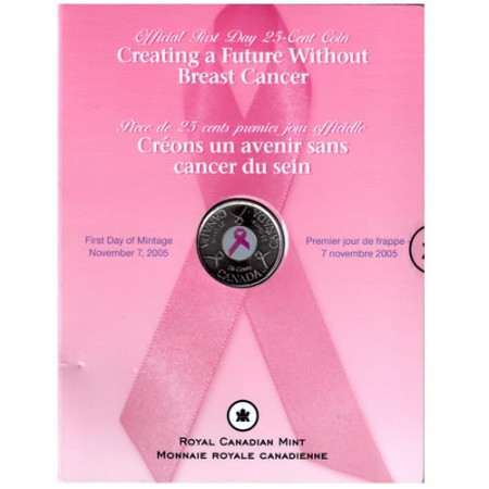2006 * Cuarto de dólar Canadá Pink Ribbon coincard