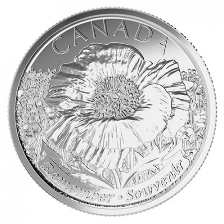 2015 * Cuarto de Dólar 25 Cents Canadá "Remembrance Day - Poppy" UNC