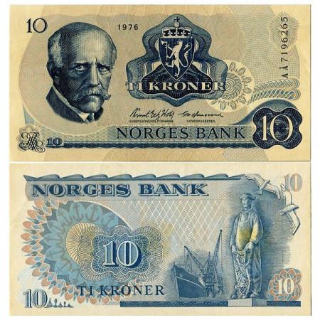 1976 * Billete Noruega 10 Kroner “Fridtjof Nansen” (p36b) SC