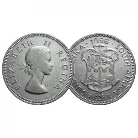 1958 * 2 Shillings Plata Sudáfrica "Isabel II" (KM 50) MBC