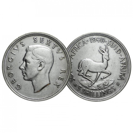1948 * 5 Shillings Plata Sudáfrica "Jorge VI" (KM 40.1) MBC/EBC