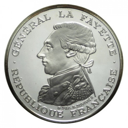 1987 * 100 Francs Plata Francia "Igualdad – La Fayette" (KM 962a) PROOF