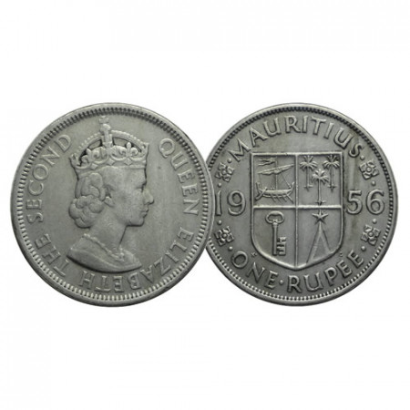 1956 * 1 Rupee Mauricio "Isabel II - Armas Nacionales" (KM 35.1) MBC