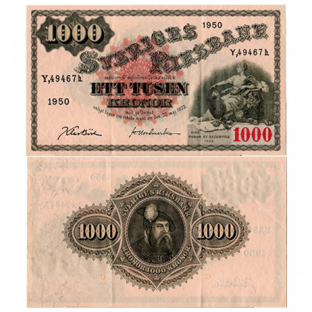 1950 * Billete Suecia 1000 Kronor “Madre Svea - Gustav Vasa” (p38e) cEBC