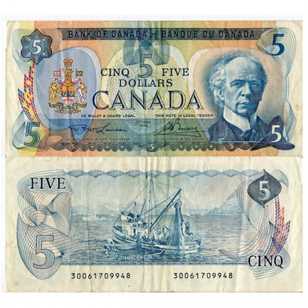 1979 * Billete Canadá 5 Dólars "Sir Wilfrid Laurier" (p92a) MBC