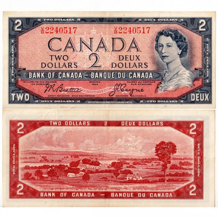 1954 * Billete Canadá 2 Dólars “Isabel II” (p76a) MBC+