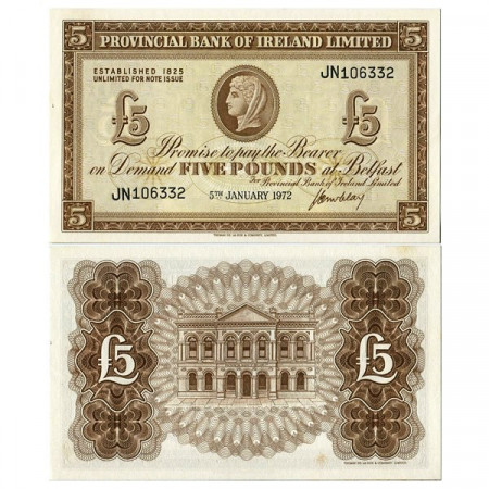 1972 * Billete Irlanda del Norte 5 Pounds "Provincial Bank" (p246) cSC