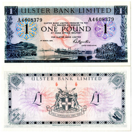 1976 * Billete Irlanda del Norte 1 Pound "Ulster Bank" (p325b) SC