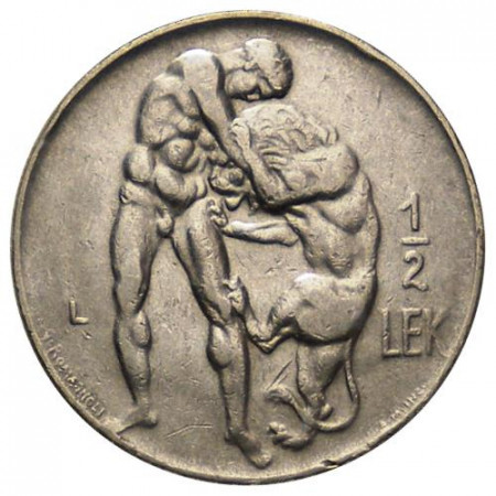 1931 L * 1/2 Lek Albania "Hércules y León de Nemea" (KM 13) MBC