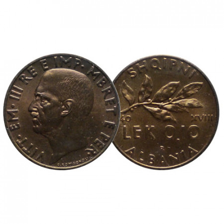1940 XVIII * 0,10 Lek Albania "Víctor Manuel III" Ocupación Italiana (KM 28) FDC