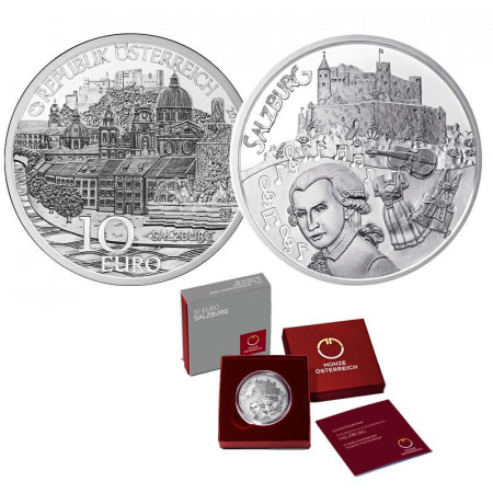 2014 * 10 Euro Plata AUSTRIA "Provincias Federales - Salzburg (Salisburgo)" PROOF