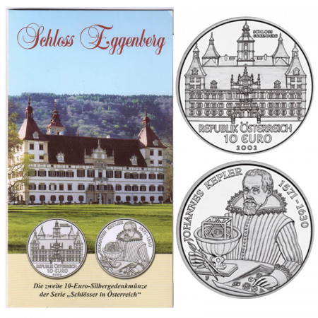 2002 * 10 Euro Plata AUSTRIA "Castillos Austriacos - Eggenberg Palace" FDC