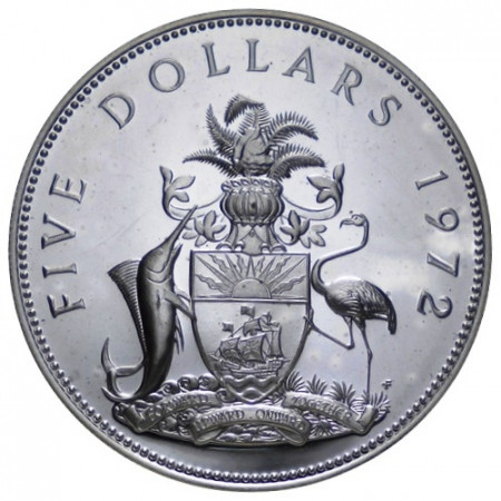 1972 * 5 Dólars Bahamas