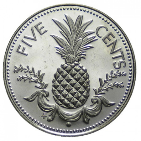 1977 * 5 Cents Bahamas "Ananas" (KM 60) PROOF