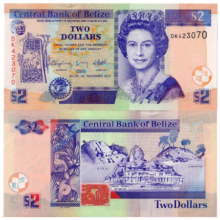 2011 * Billete Belice 2 Dólars (p66d) SC