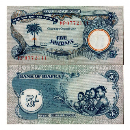 1968-69 * Billete Biafra 5 chelínes EBC