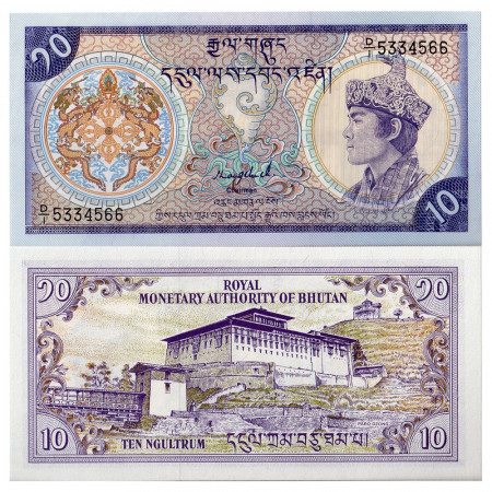 ND (1986) * Billet Bután 10 Ngultrum "S Wangchuck" (p15a) SC