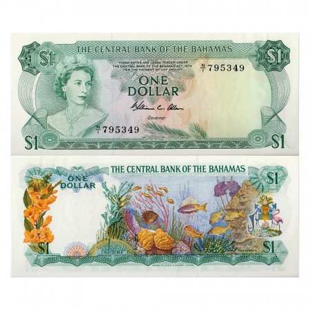 1974 * Billete Bahamas 1 dollar EBC
