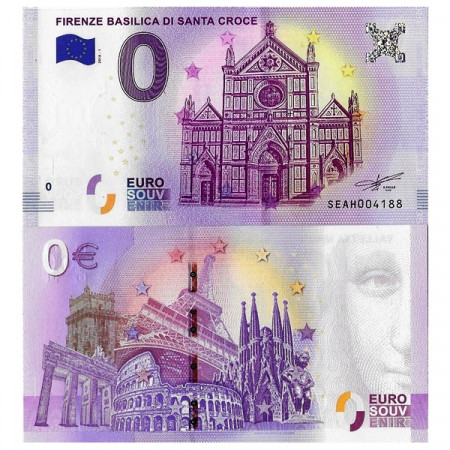 2018-1 * Billete Souvenir Italia Unión Europea 0 Euro "Firenze - Basilica Santa Croce" SC