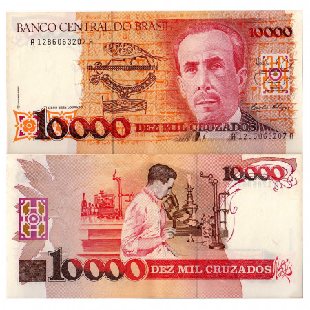 ND (1989) * Billete Brasil 10.000 Cruzados "C Chagas" (p215a) SC