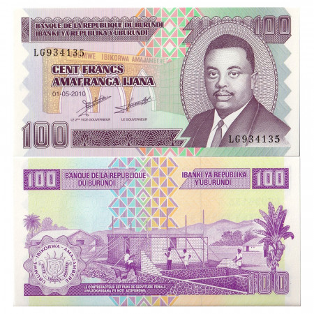 2010 * Billete Burundi 100 Francs (p44a) EBC