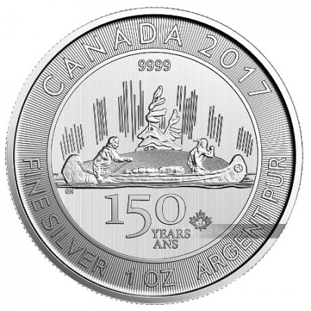 2017 * 5 Dólars Plata 1 OZ Canadà "150 Confederación - Canu" FDC