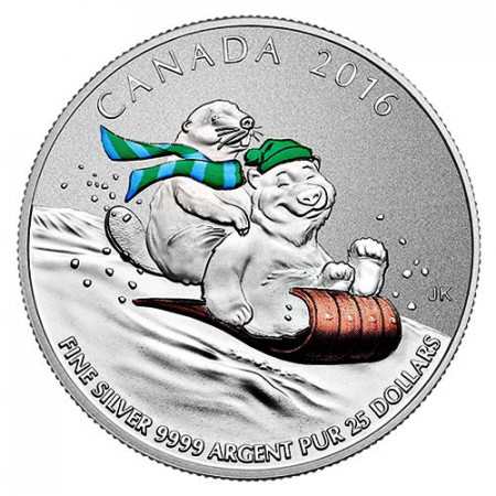 2016 * 25 Dólars Plata Canadá "Los Placeres del Invierno"