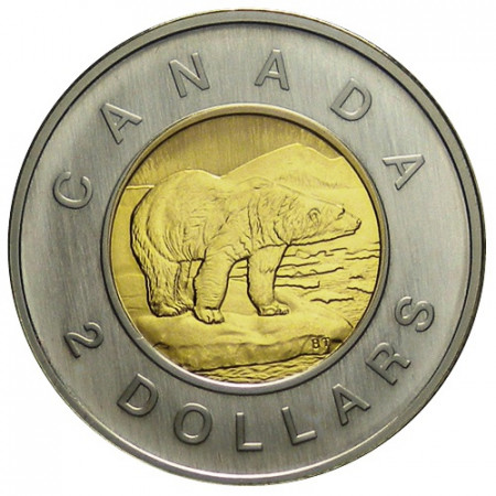 1997 * 2 Dollars (Toonie) Canadá "Canadian Loon - 3rd Portrait" (KM 270) BU