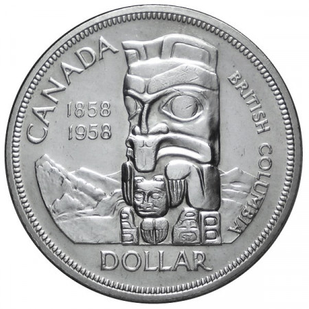 1958 * 1 Dólar Canadá Centenario British Columbia UNC