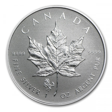 2014 * 5 Dólars de plata 1 OZ Hoja de arce Canadà año del Caballo Privy Mark