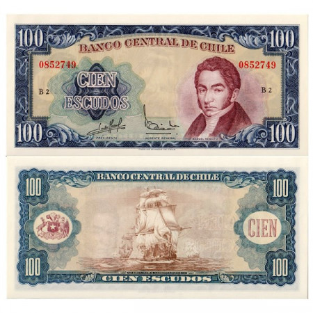ND (1962-75) * Billete Chile 100 Escudos "Regifo" (p141a) SC-