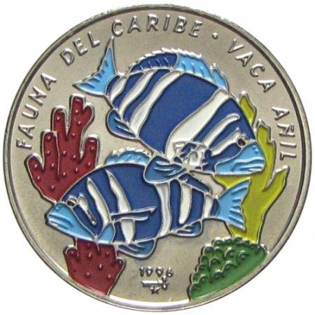 1996 * 1 Peso Cuba - Fauna del Caribe (Vaca anil)