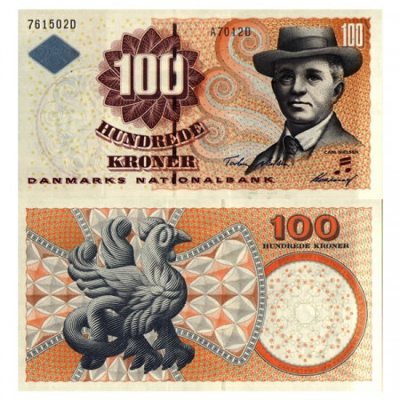 2002 * Billete Dinamarca 100 Kroner “C Nielsen” (p61a) SC