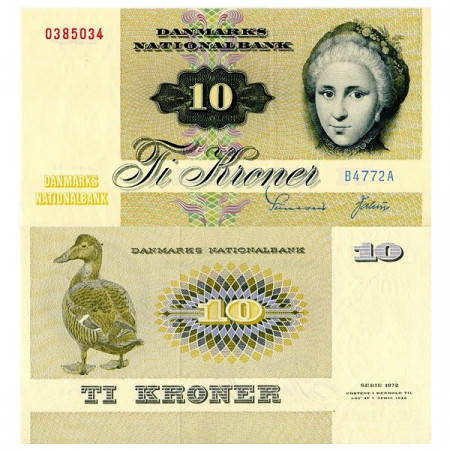 1977 * Billete Dinamarca 10 Kroner “CS Kirchhoff” (p48g) SC