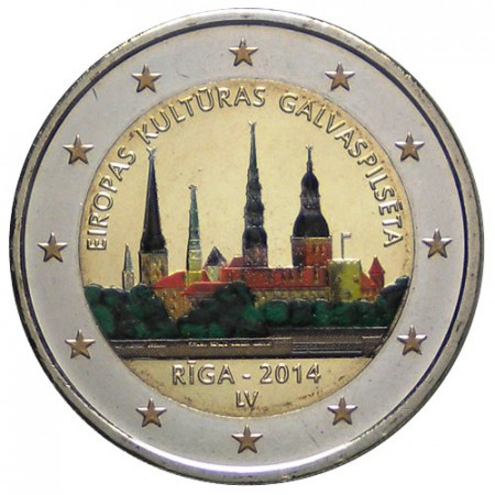 2014 * 2 euro Letonia Riga colorido