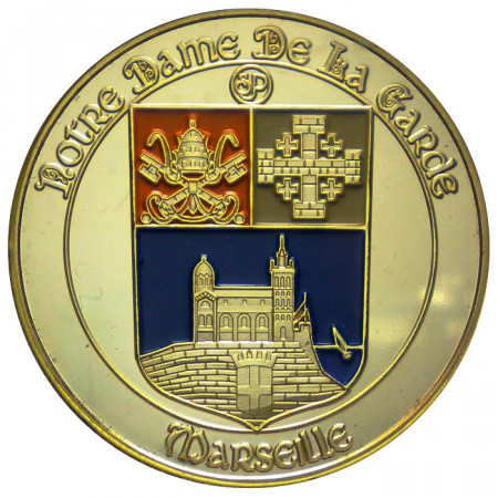 2012 * 13 Marseille Medalla token turístico Notre-Dame de la Garde - colorido