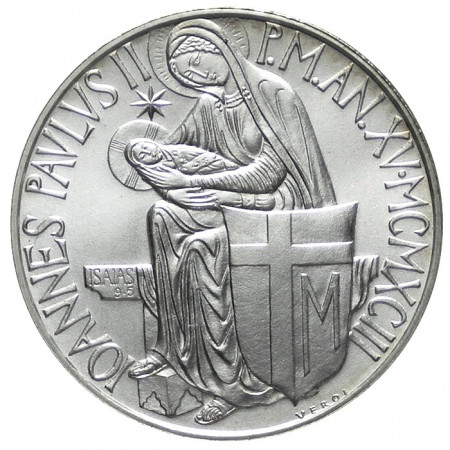 1993 * 500 lire plata Vaticano Juan Pablo II Pacem in Terris