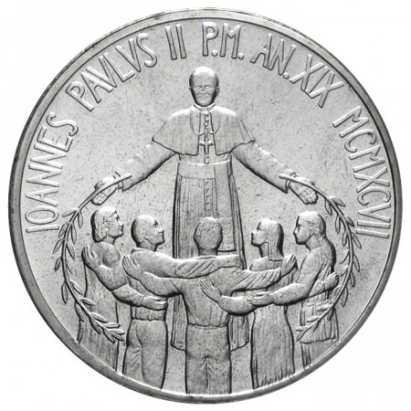 1997 * 1000 lire plata Vaticano Juan Pablo II Año XIX