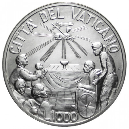 1999 * 1000 lire plata Vaticano Juan Pablo II Año XXI