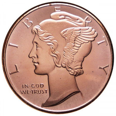 2014 * Copper round Estados Unidos Medalla de cobre "Mercury Head"