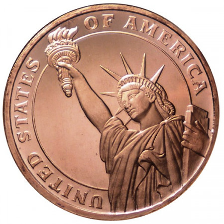 2014 * Copper round Estados Unidos Medalla cobre Estatua Libertad