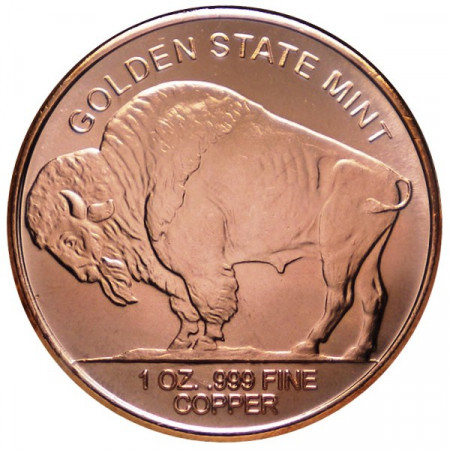 2014 * Copper round Estados Unidos Medalla de cobre "Indian Buffalo"