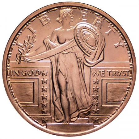 2014 * Copper round Estados Unidos Medalla de cobre "Standing Liberty"