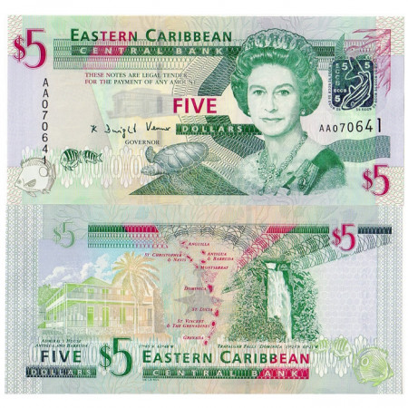 ND (2008) * Billete East Caribbean States 5 Dólares SC