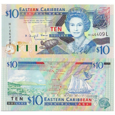 ND (2003) * Billete East Caribbean States "Santa Lucía" 10 Dólares SC