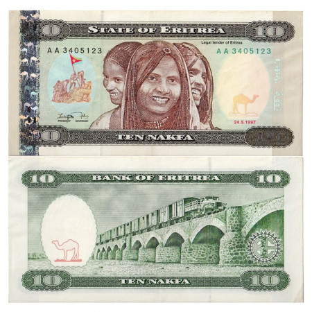 1997 * Billete Eritrea 10 Nakfa (p3) SC