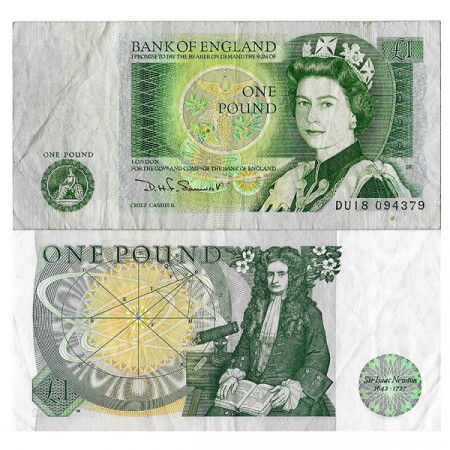 ND (1981-84) * Billete Gran Bretaña 1 Pound "Sir Isaac Newton" (p377b) MBC