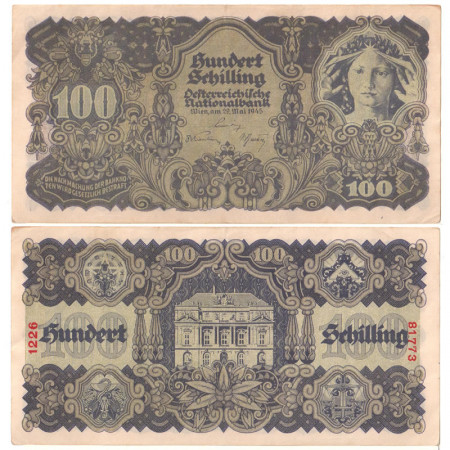 1945 * Billete Austria 100 Schilling "Allegorical Woman, Science" (p118) EBC