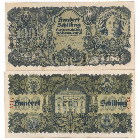 1945 * Billete Austria 100 Schilling "Allegorical Woman, Science" (p118) MBC